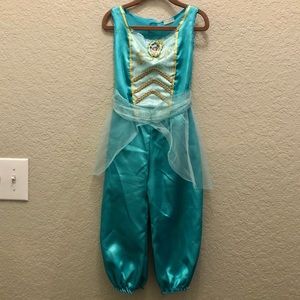 Girls Disney Princess Jasmine Teal & Gold Halloween / Dress Up Costume size 3T
